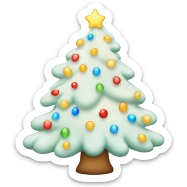 Frosted Christmas tree with lights  sticker