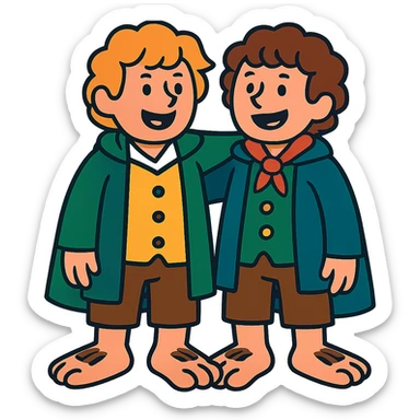 Merry and Pippin together sticker