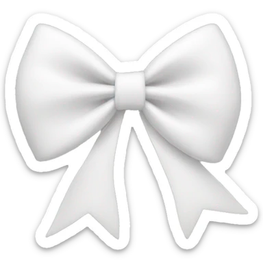 White bow with a heart in the side  sticker