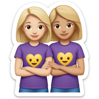 Two Girls with their arms around each other at summer camp sticker