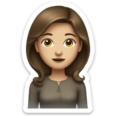 Girl with brown hair and geen eyes sticker