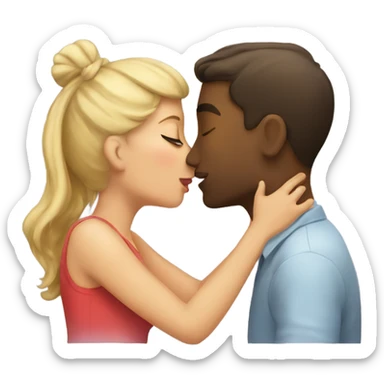 Girl kissing a guys neck sticker