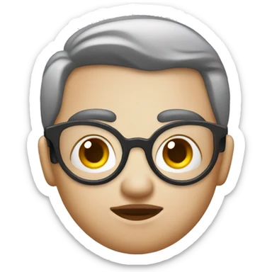 Raised eyebrows, squint and duck lips  sticker