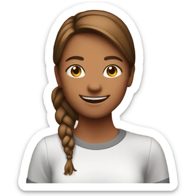 smiling girl against brick wall sticker