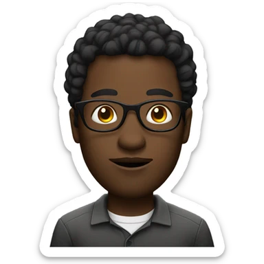 Black man with twist and glasses on his eyes  sticker