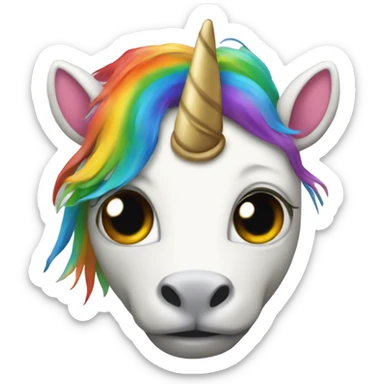 Rainbow unicorn with one eye and lion paws  sticker