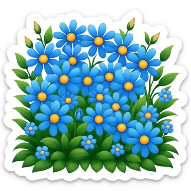 blue flower bed sticker