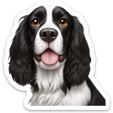 Black and white English springer spaniel sticker