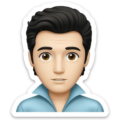 A Stickman with hair like Elvis presley sticker