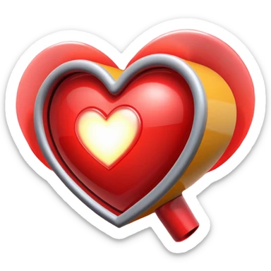 megaphone with a glowing heart coming out sticker