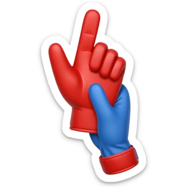 #1 glove thumbs up in blue (#00A3E0) and red (#F9423A)  sticker
