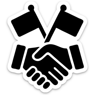 handshake with flags sticker