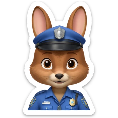 judy hopps with police suit from zootopia, pixar sticker