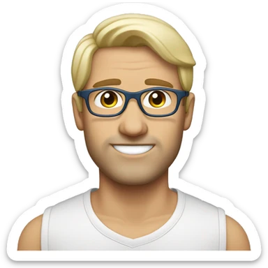 Mann, 39 Jahre, Panto-Brille taupe, schmales Gesicht, blond, blaue Augen, mid fade, Scheitel sticker