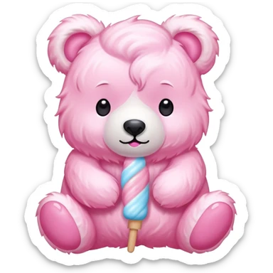 Bear-shaped cotton candy, cute animal cotton candy sticker
