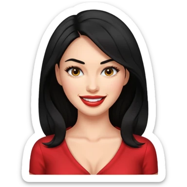 “Emoji girl, femme fatale, black hair. megan fox vibes sticker