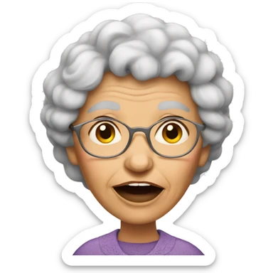 Granny with big lips sticker