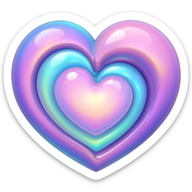 heart with a swirling opal effect sticker