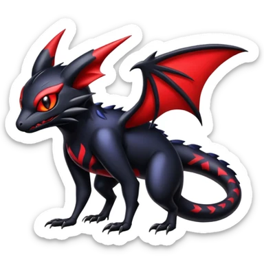 Shiny Epic Badass Gothic Noibat-Salandit-Litten-Hybrid sticker