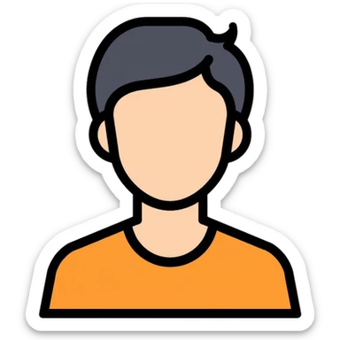 simple human silhouette icon, person icon sticker