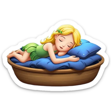 fairy character floating asleep with fireflies as night lights sticker