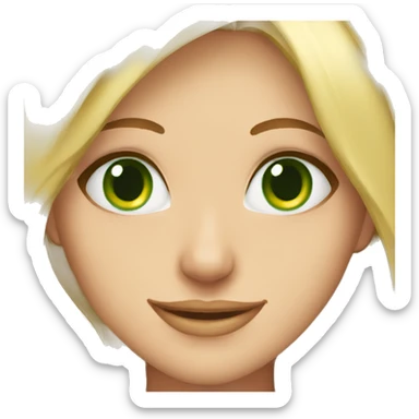 cozy green eyed blonde indoor smile portrait sticker