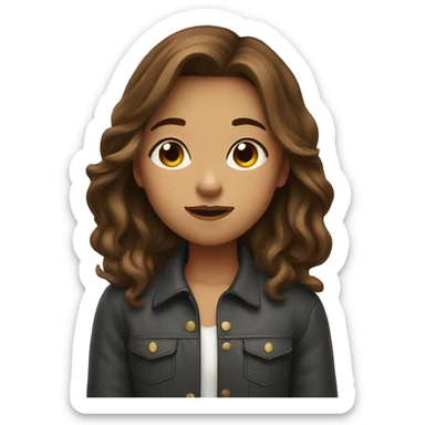 Girl with brown hair blowing a kiss sticker