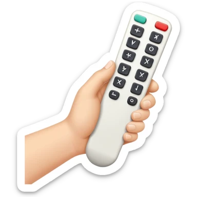hand holding a remote control sticker