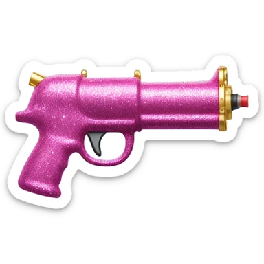 Pink glittery water pistol sticker