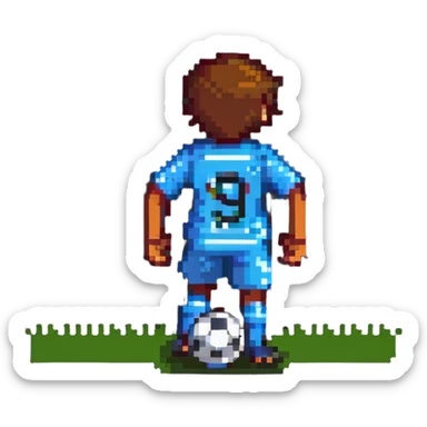 soccer player about to score on goal with the number 19 on his jersey sticker