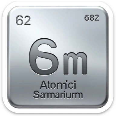 samarium rare earth metal, silvery metal, chemical element Sm, atomic number 62 sticker