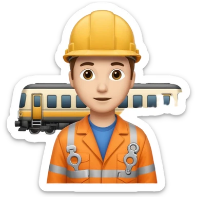 Engineer with wrench,Train Crew. sticker