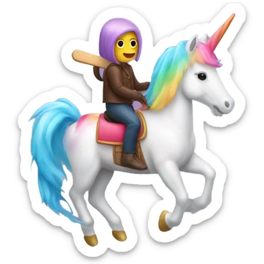 Popsicle riding unicorn sticker