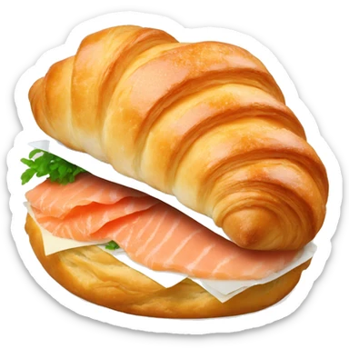 Croissant with salmon sticker