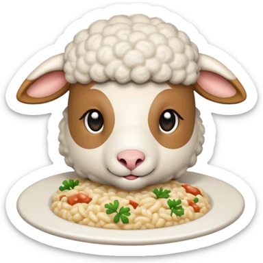 Sheep eating tuna risoto sticker