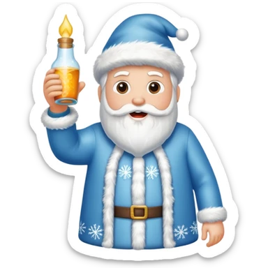 Father Frost Bottle with Popping sticker