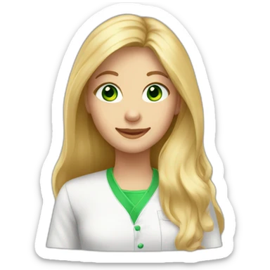 Blonde Long hair girl green eyes baking cookies sticker
