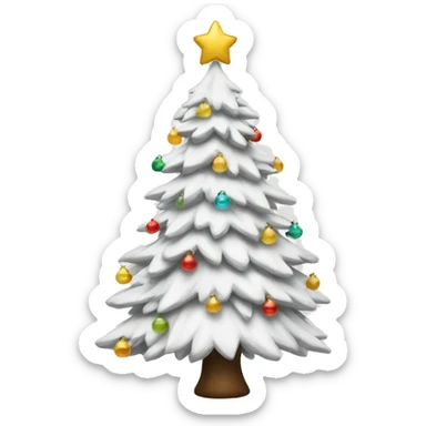 white christmas tree sticker