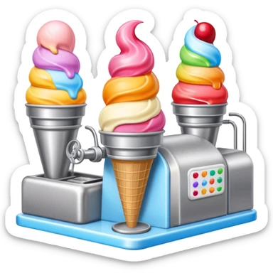 Ice cream factory with machines and production lines sticker