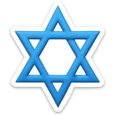 simple, flat, two-dimensional, monochrome, no texture, blue star of david sticker