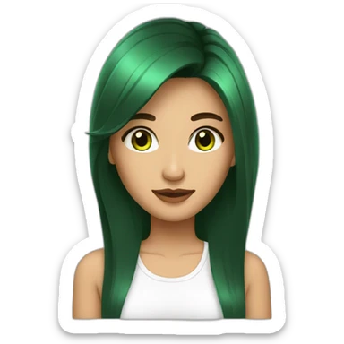 Brune aux cheveux lisses yeux vert sticker