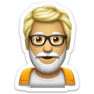 une Banane avec des lunettes est des cheveux et une barbe orenge  sticker