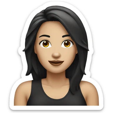 Music producer white woman with black hair sticker