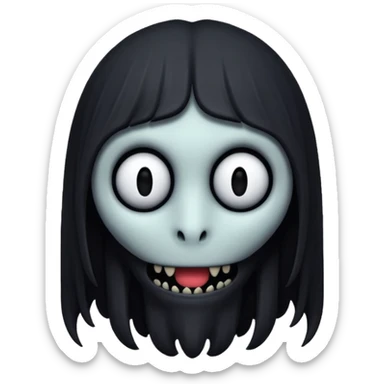 creepy monster black long head faceless no mouth no eyes  sticker