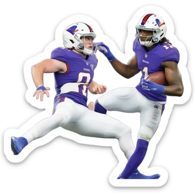Josh Allen stepping over Lamar Jackson  sticker