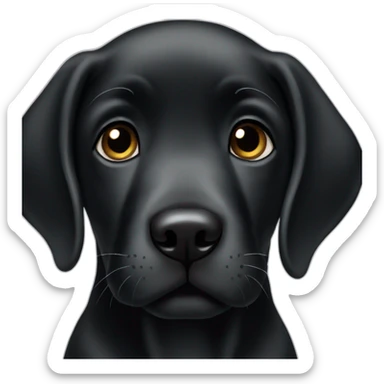 a black labrador puppy sticker