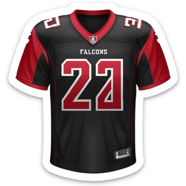 Black Atlanta falcons american football jersey featuring the number 21, ios emoji style sticker