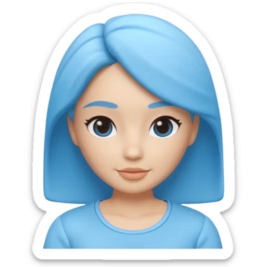 A 3D cartoon sky-blue women’s top with light fabric folds and soft shading, casual style, Memoji-style rendering. sticker