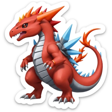 Skarmory-Salamence-Guilmon-Rhyperior-Herdier-fusion (full body) sticker