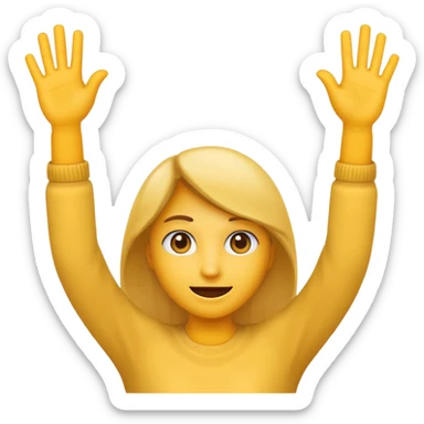 make the emoji what? whith two hands up combined with a six and  a seven sticker